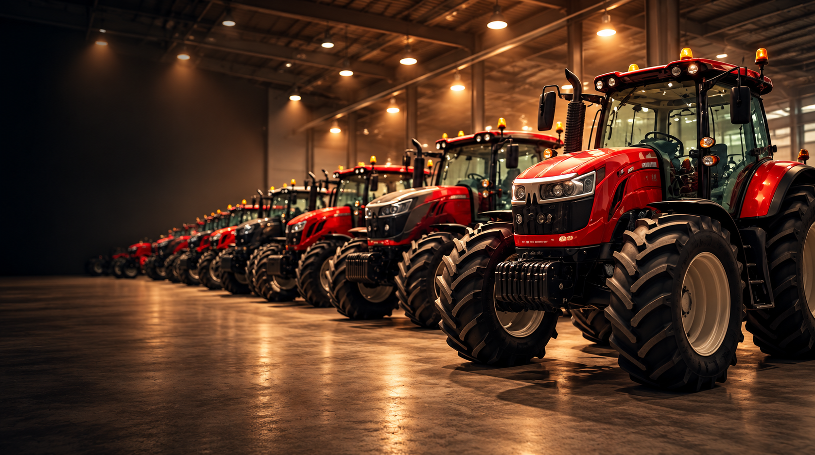 Red and black tractor showcase